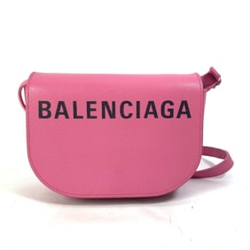 BALENCIAGA Ville D's Pochette Shoulder Bag, 550639, Leather, Women's, Pink