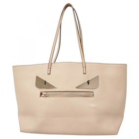 Fendi Monster Leather Tote Bag, Beige, Women's, P1313818