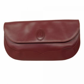 Cartier Must Clutch Bag, Bordeaux Leather, Women's, P1315266