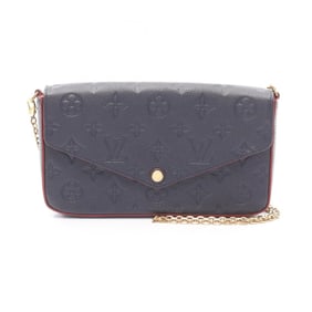 Louis Vuitton Felicie Pochette Shoulder Bag in Monogram Empreinte Leather, Navy/Red, M64099
