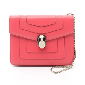 BVLGARI Serpenti Forever Shoulder Bag, Leather, Women's, Pink