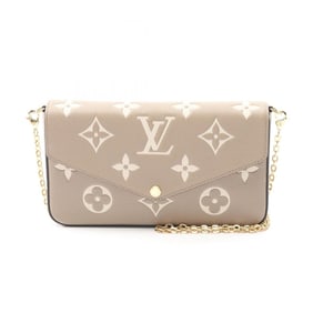 Louis Vuitton Felicie Pochette Shoulder Bag in Monogram Empreinte Leather, Beige, M82610