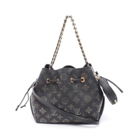 Louis Vuitton Bella Mahina Leather Handbag, Women's, Black/Gold, M23392