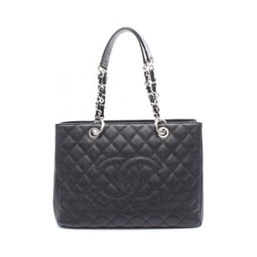 CHANEL Matelasse Grand Shopping GST Tote Bag in Grained Calfskin Leather, Black