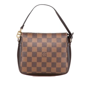 Louis Vuitton Damier Truss Makeup Pouch Mini Handbag N51982 Brown Leather Women's LOUIS VUITTON