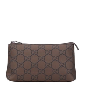Gucci GG Nylon Pouch, Small Item Case, 73273, Brown/Black Nylon, Women's, GUCCI
