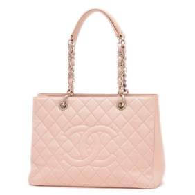 Chanel Matelasse GST Chain Tote Bag in Caviar Pink with Silver Hardware A50995