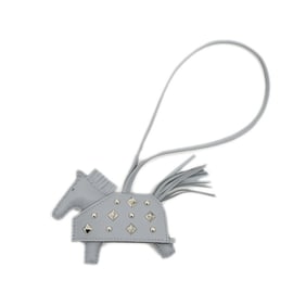 Hermes Hermès Rodeo Robeo Lock PM Bag Charm, Green Pantan, Silver Hardware, K Stamp