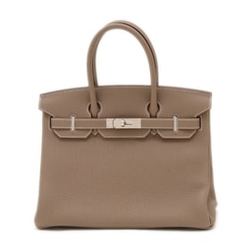 Hermes Hermès Birkin 30 Handbag, Togo Etoupe, Silver Hardware, K Stamp