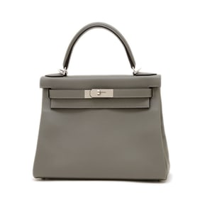 Hermes Hermès Kelly 28 handbag with inner stitching, Evercolor, Grimeyer, silver hardware, K stamp