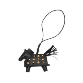 Hermes Hermès Rodeo Robeo Lock PM Bag Charm, Black, Gold Hardware, K Stamp