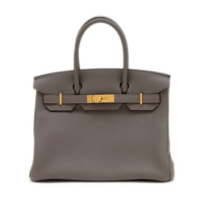 Hermes Hermès Birkin 30 Handbag, Epsom Etain, Gold Hardware, U Stamp