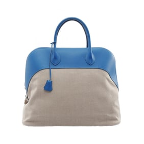 Hermes Hermès Bolide Relax 45 Handbag, Leather Canvas, Evercolor / Toile de Camp, Evercolor,