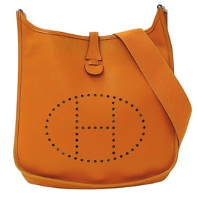 Hermes Hermès Evelyne 2 PM Shoulder Bag, Epsom Leather, Orange, J Stamp