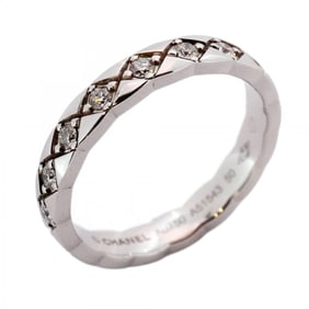 Chanel Coco Crush Full Diamond Ring, 18K White Gold, Diamond, #50, Women's