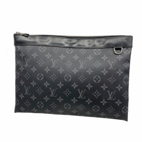 Louis Vuitton Monogram Eclipse Pochette Discovery Clutch Bag M62291 Black Men's