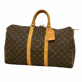 Louis Vuitton Monogram Keepall 45 Boston Bag M41428 Brown Men's and Women's