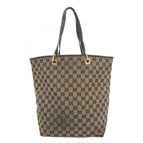 Gucci Tote Bag GG Canvas 002 1098 Brown Black Champagne Women's