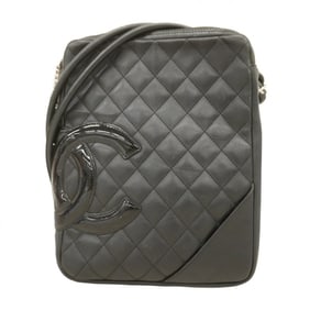 Chanel Cambon Shoulder Bag, Lambskin, Black, Women's