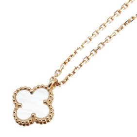 Van Cleef & Arpels Sweet Alhambra Shell Necklace in 18KYG Yellow Gold for Women