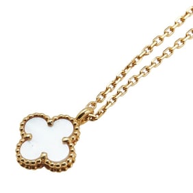 Van Cleef & Arpels Sweet Alhambra Shell Necklace in 18KYG Yellow Gold for Women