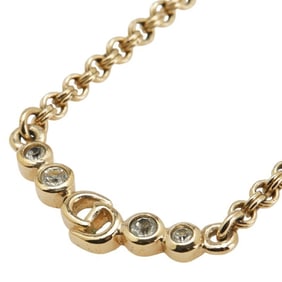 Christian Dior Dior CD logo necklace in gold with rhinestones for women.