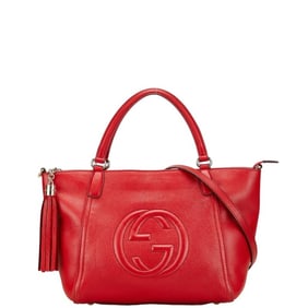 Gucci Soho handbag/shoulder bag, 2-way, red leather, women's.