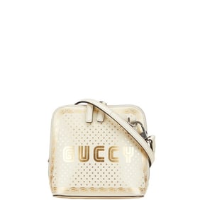 Gucci x SEGA GUCCY Print Crossbody Shoulder Bag 511189 White Gold Leather Women's GUCCI