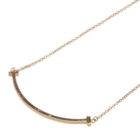 Tiffany T Smile Small Pendant Necklace in 18K Pink Gold for Women. TIFFANY & Co.