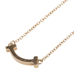 Tiffany T Smile Mini Pendant Necklace in 18K Pink Gold for Women. TIFFANY & Co.