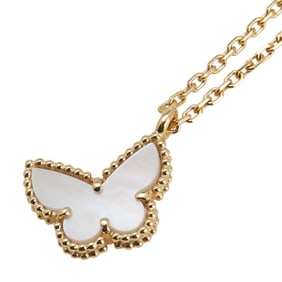 Van Cleef & Arpels Papillon Pendant Necklace in 18KYG Yellow Gold with Mother-of-Pearl for Women.