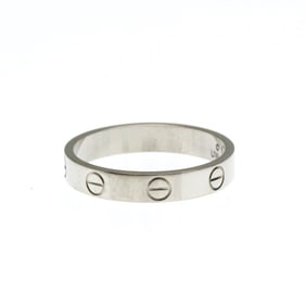 Cartier Mini Love Ring White Gold (18K) Fashion No Stone Band Ring Silver