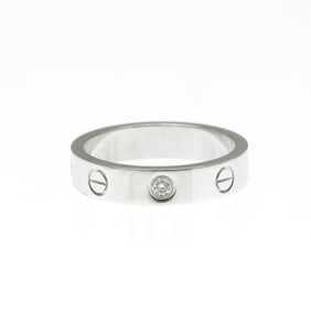 Cartier Mini Love Ring 1P Diamond White Gold (18K) Fashion Diamond Band Ring Silver