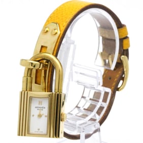 HERMES Kelly Watch Gold Plated Leather Quartz Ladies Watch
