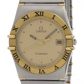 OMEGA Constellation 18K Gold Steel Quartz Mens Watch 396.1070 Polished