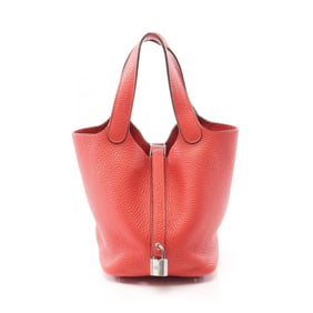 Hermes Hermès Picotin Lock PM handbag in Taurillon Clemence leather, red.