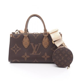 Louis Vuitton On the Go New York Handbag, Coated Canvas Monogram Reverse, Women's, Brown, M46653