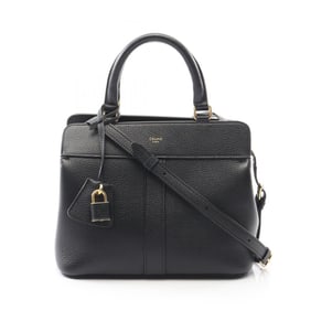 Celine Small Cabas de France Handbag, Leather, Women's, Black
