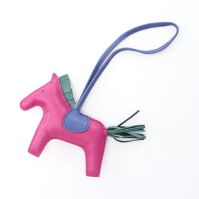 Hermes Hermès Rodeo MM Rose Purple Malachite Blue Electric Charm Accessory by Anjo Miro. Available