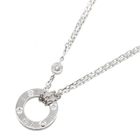 Cartier Love Circle Necklace (2PD) in 18K White Gold with Diamonds, available silver and clear