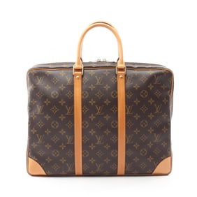 Louis Vuitton Porte-Document Voyage Briefcase Bag in Coated Canvas and Leather with Monogram Design,
