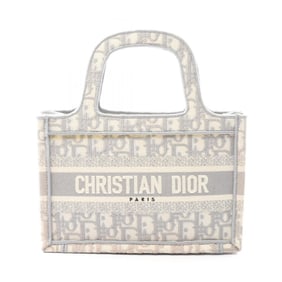 Christian Dior Dior BOOK TOTE Mini Handbag Canvas Women's White/Gray