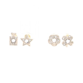 CHANEL Coco Mark Earrings with Gold-Plated Rhinestones for Women