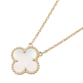 Van Cleef & Arpels Vintage Alhambra Necklace, 18K Yellow Gold with Mother-of-Pearl, Women's, and
