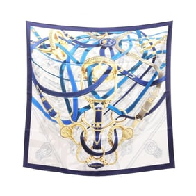 Hermes Hermès Carré 90 CAVALCADOUR VOLTIGEUR Silk Scarf for Women, Blue Multicolor