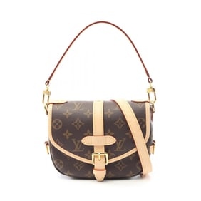 Louis Vuitton Saumur BB Handbag, Coated Canvas, Monogram, Women's, Brown, M46740