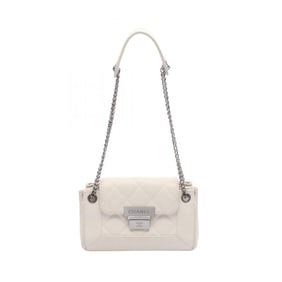 CHANEL Matelasse Shoulder Bag, Leather, Women's, White
