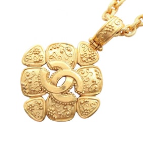 CHANEL Coco Mark Necklace Jewelry GP (Gold Plated) Women's Gold