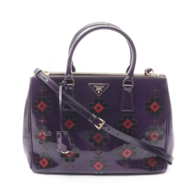 Prada Galleria Flower Handbag in Patent Leather, Multicolored Purple, B2274F