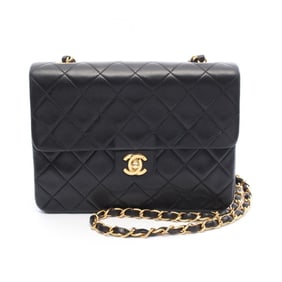 CHANEL Mini Matelasse 20 Shoulder Bag, Lambskin Leather, Women's, Black